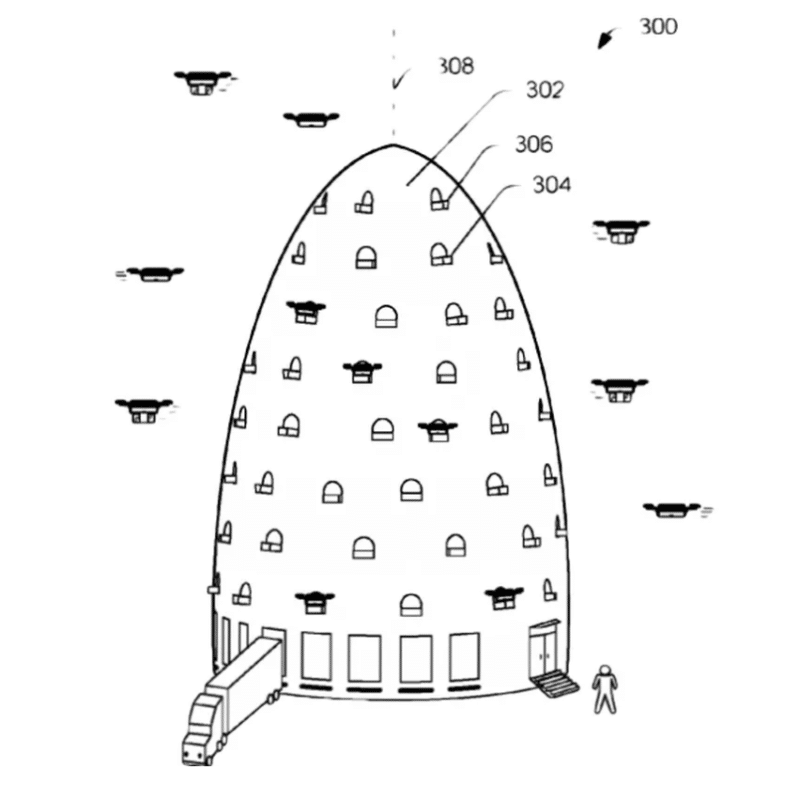 Amazon creará colmenas para drones que recogerán los pedidos y partirían a su destino.