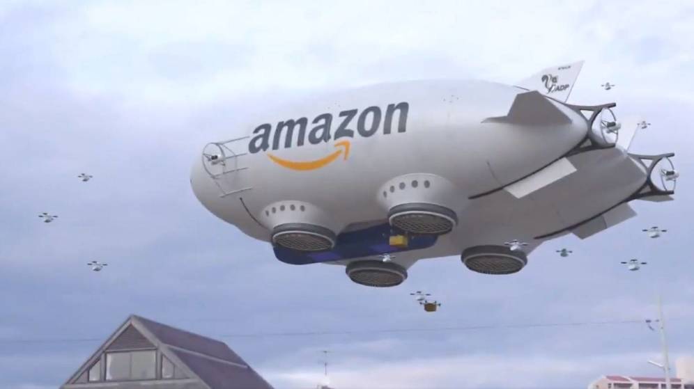 Dron dirigible de Amazon, un video viral que ilusionó
