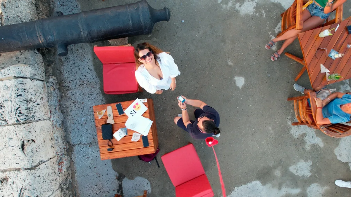 Pedida de mano con drones