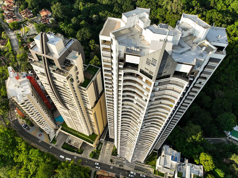 Fotografía 360° con drone del Edificio Majestic en Bucaramanga