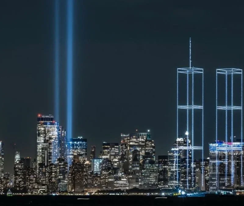 Homenaje con Drones 11 de Septiembre Nueva York.