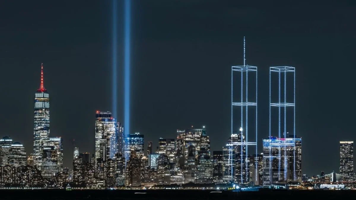 Homenaje con Drones 11 de Septiembre Nueva York.