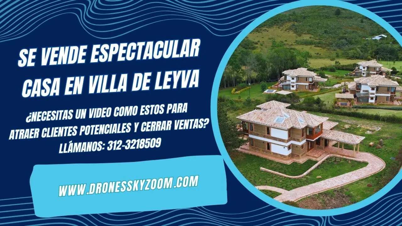 Promoción de casa para venta con drones en Bogotá